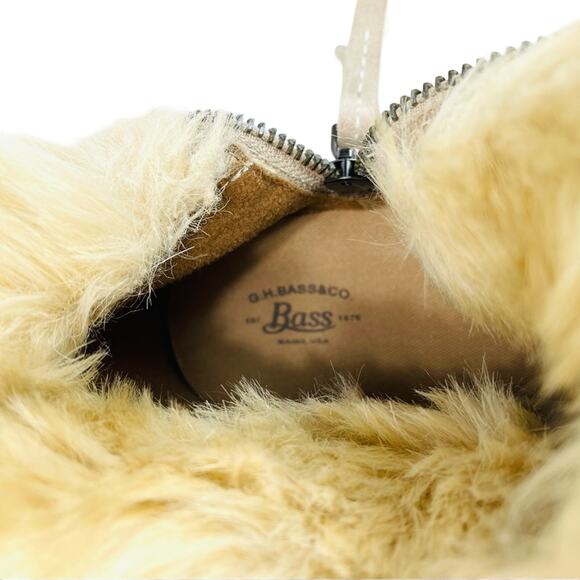 G.H. BASS Zina Women Tan Winter Sneaker Boot Size 9.5 Suede Faux Fur Lining New - Picture 5 of 16